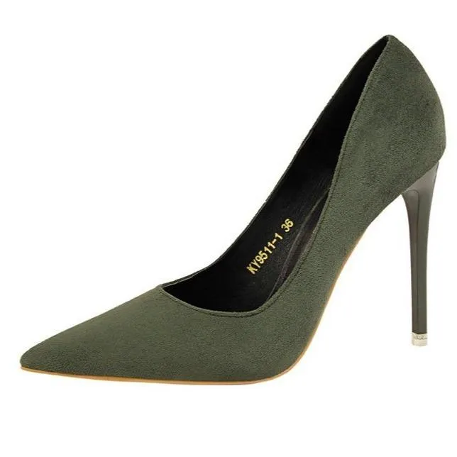 Women's suede high heels sexy pumps