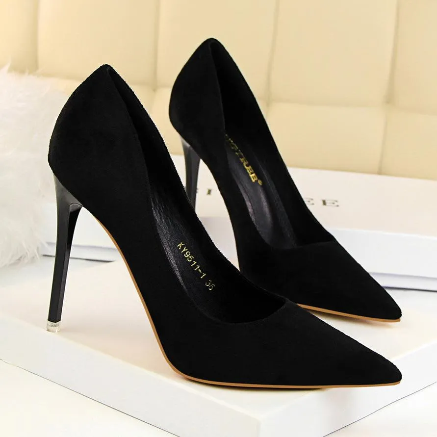 Women's suede high heels sexy pumps